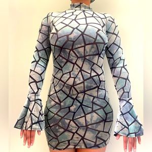 Sabora Chrome Diamond Shaped Dress, Size 6